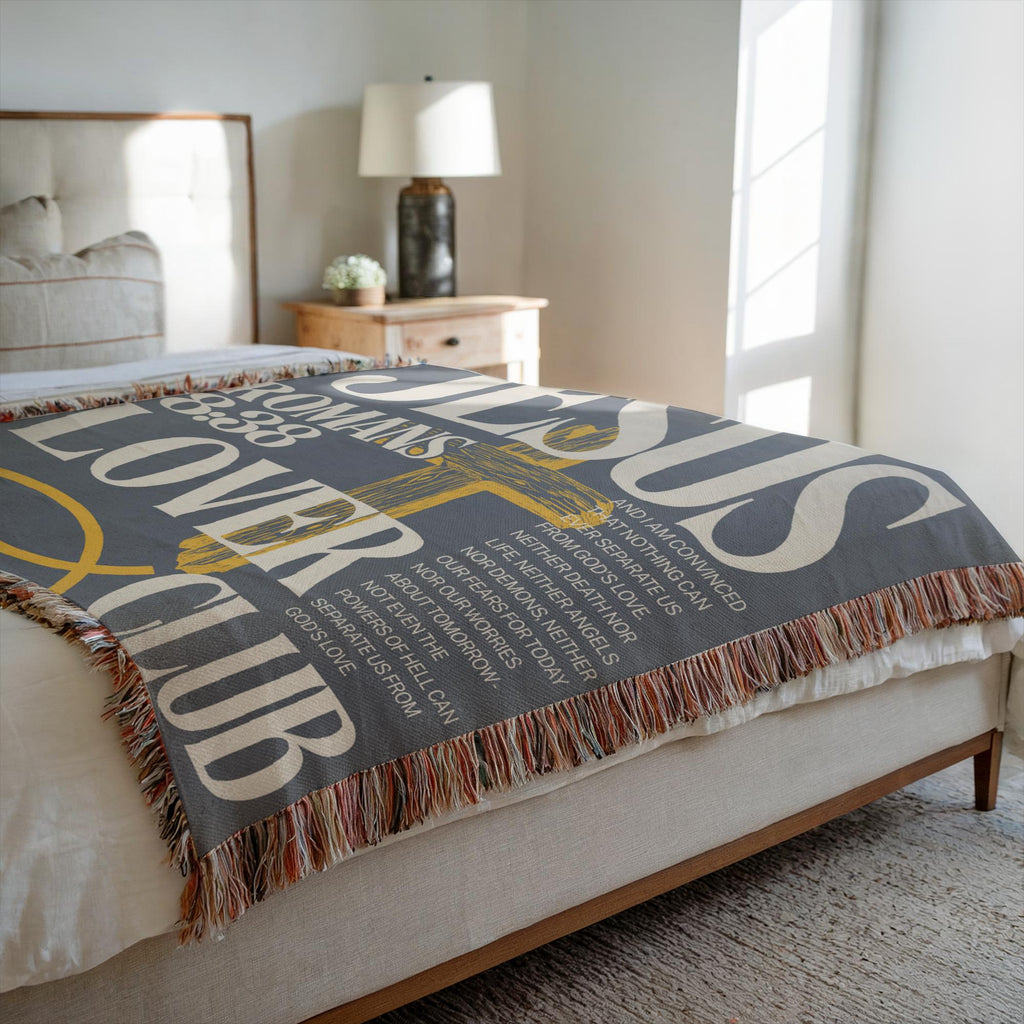 100% Cotton Woven Jesus Lover Club Blanket
